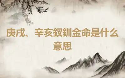 釵釧金|釵釧金命:出處,簡介,總論,庚戌,辛亥,